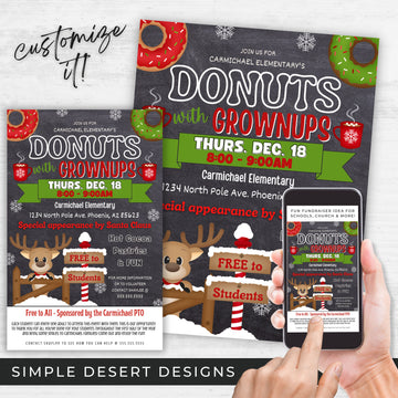 fun parent engagement flyer for christmas theme donust with grownups
